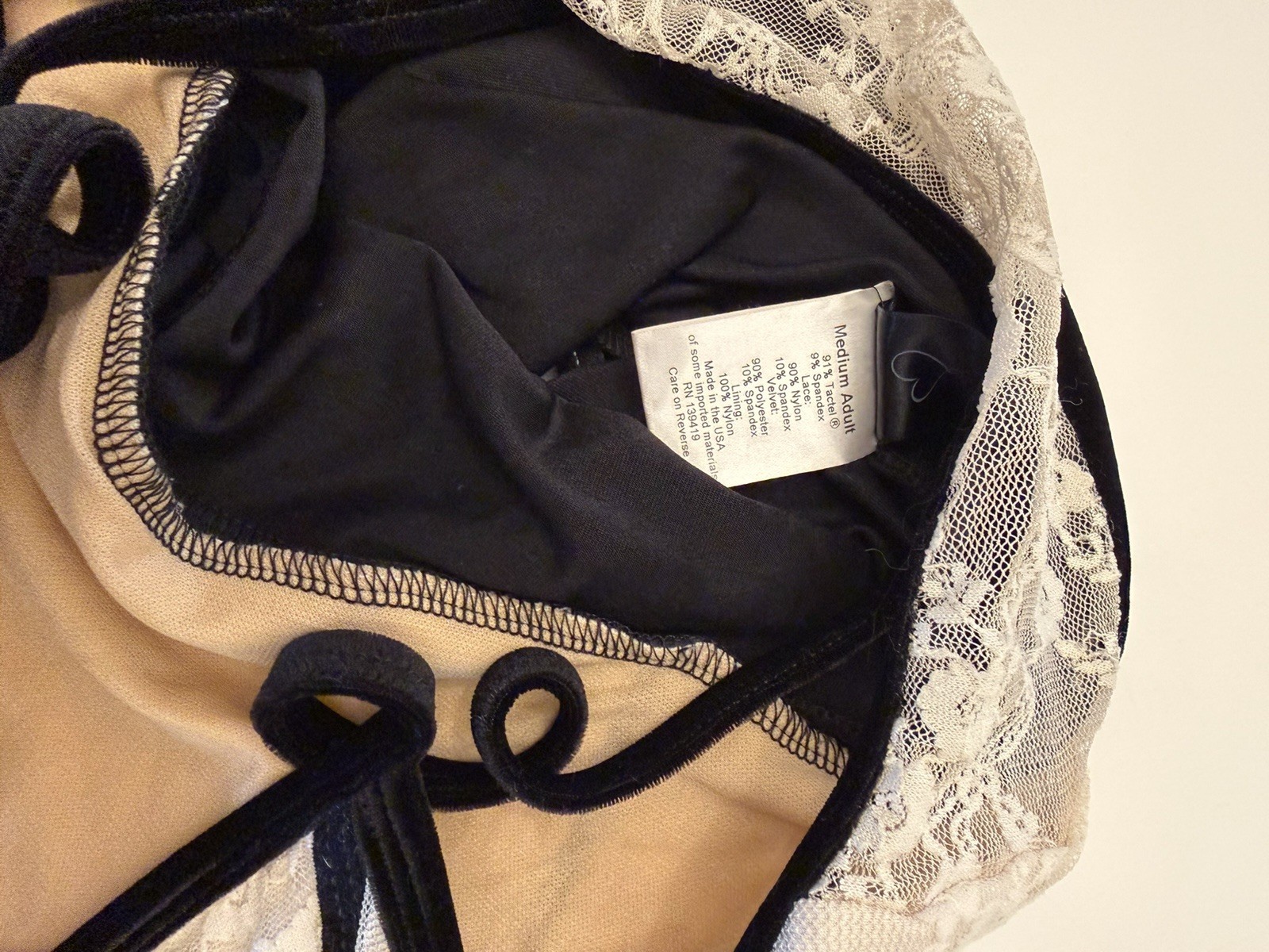Suffolk Ballet Leotard Black White Lace Women’s Medium