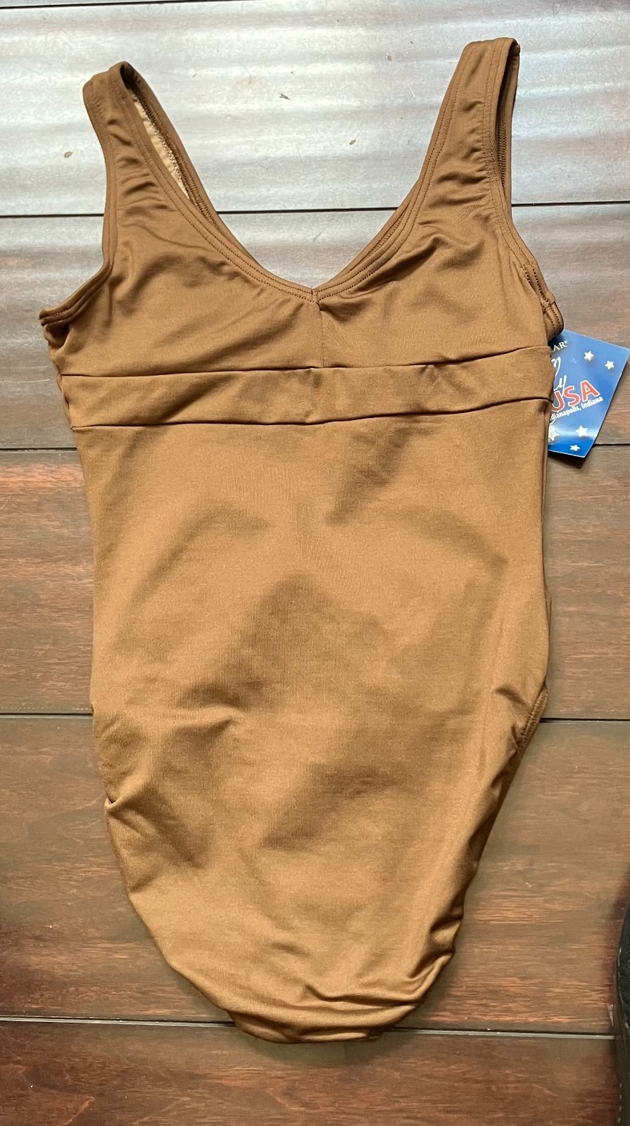NWT Motionwear Small Adult Tan Brown Tank Ballet Dance Leotard