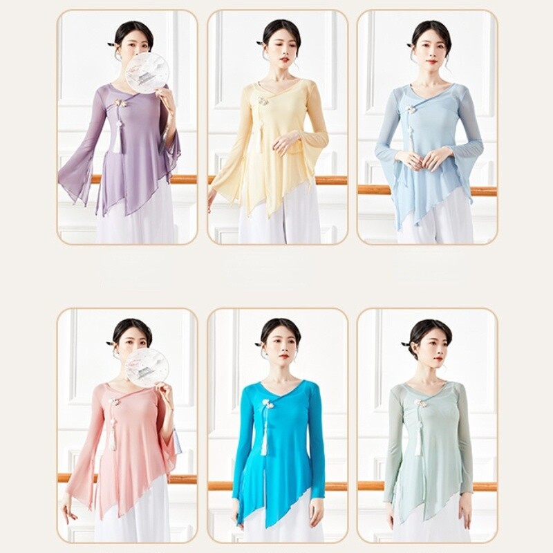 Chinese Opera Dance Top Ballet Dancewear Ethnic Ballroom Practice Elegant Fairy
