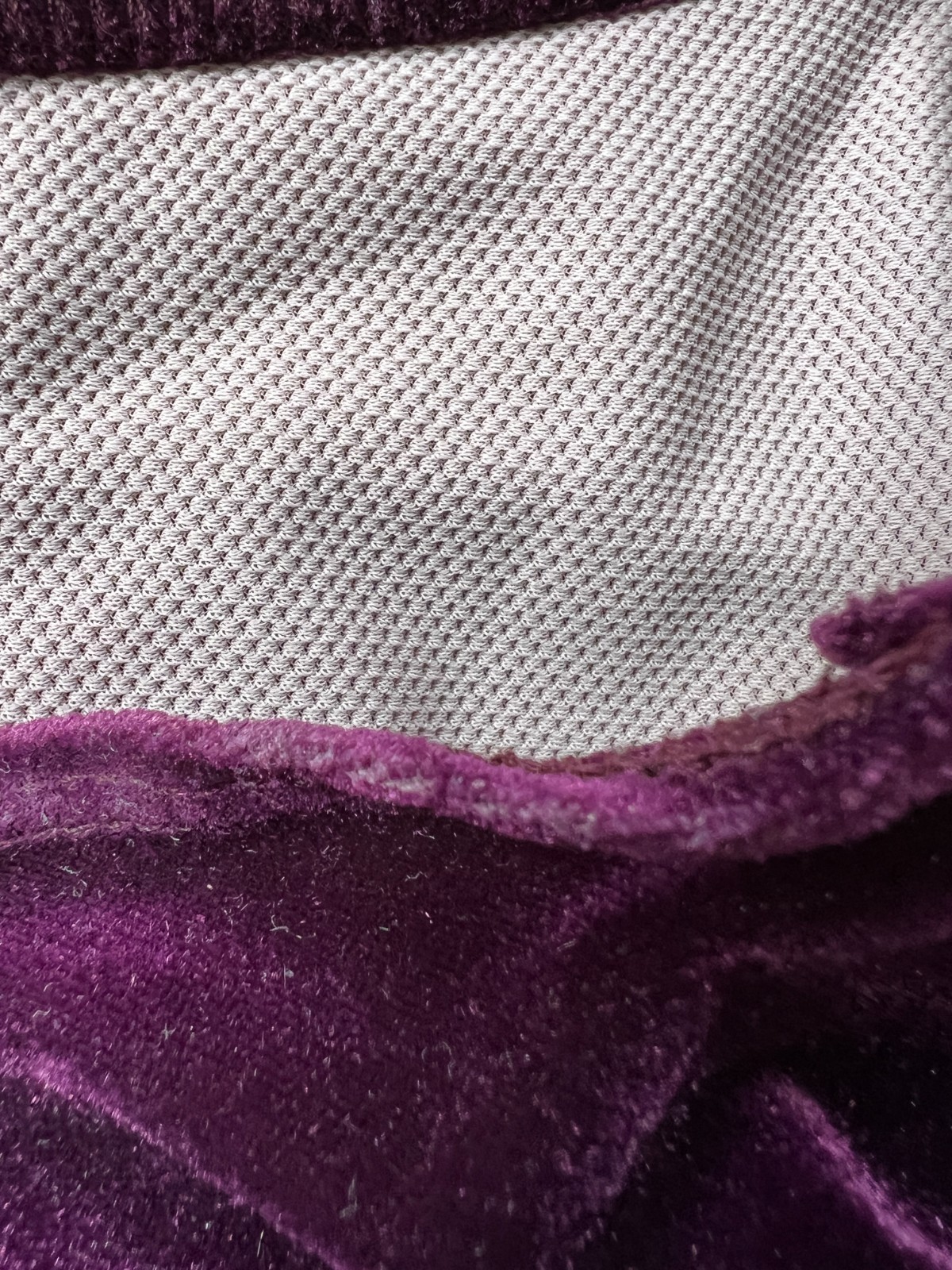 Ainsliewear plum purple leotard with velvet trim- size L