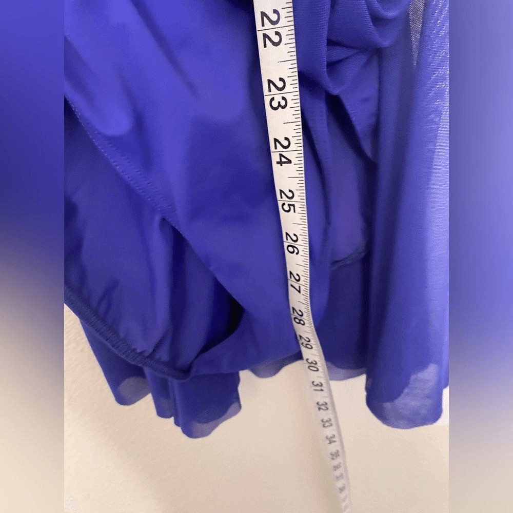 Weissman Balera Dance Costume royal blue Mesh Dress D13010 LA-Large adult