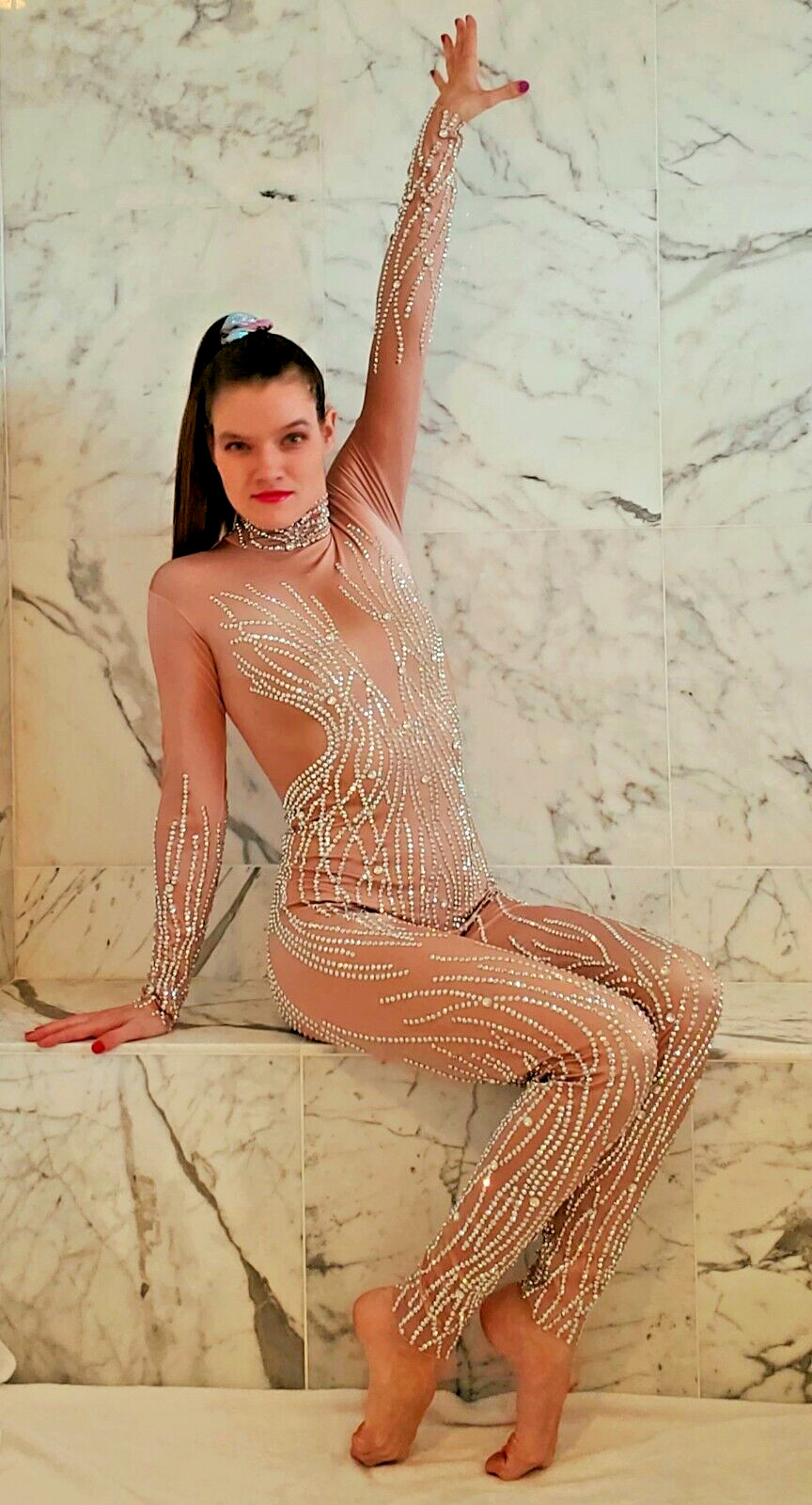 Aerial Silks/Lyra Leotard S/M Costume Performance Dance Circus Unitard Catsuit