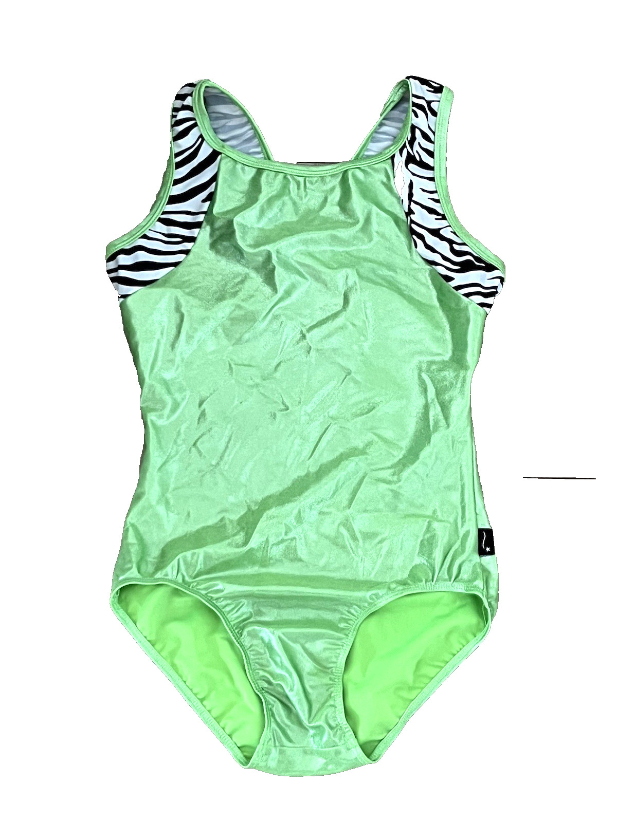 DESTIRA GREEN SLEEVELESS DANCE LEOTARD GYMNASTICS WOMEN’S SIZE MA ADULT MEDIUM