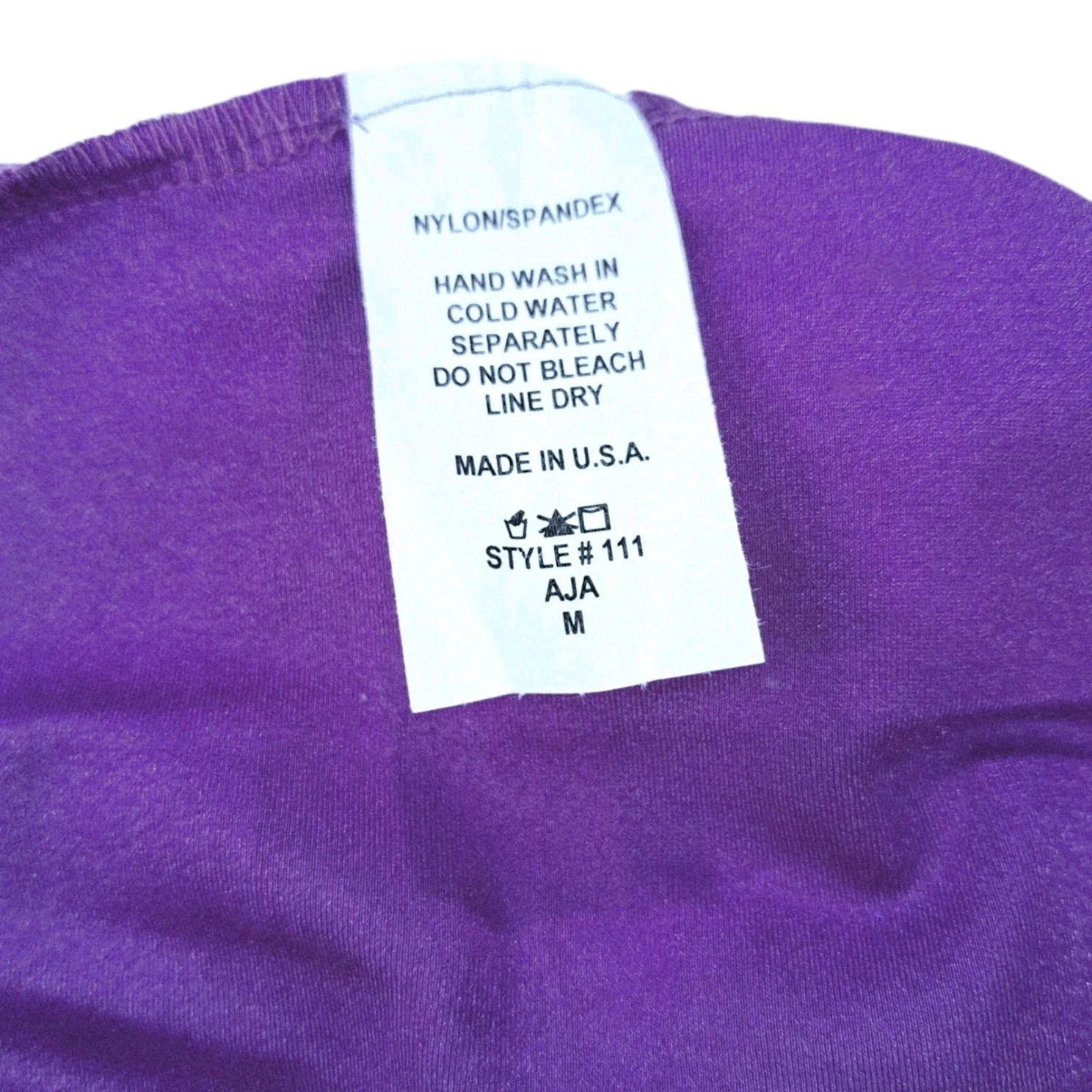 Aja VTG Keyhole Cutout Crossback Tank Leotard Purple Strappy Reversible Strap AM