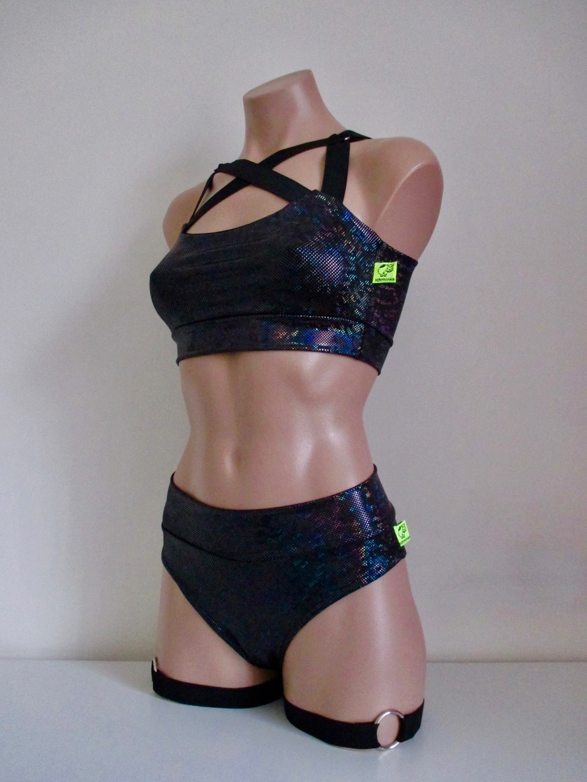 Schminke 😼 Spy Kitty dance set Polewear pole scrunch butt bottoms top garter UV