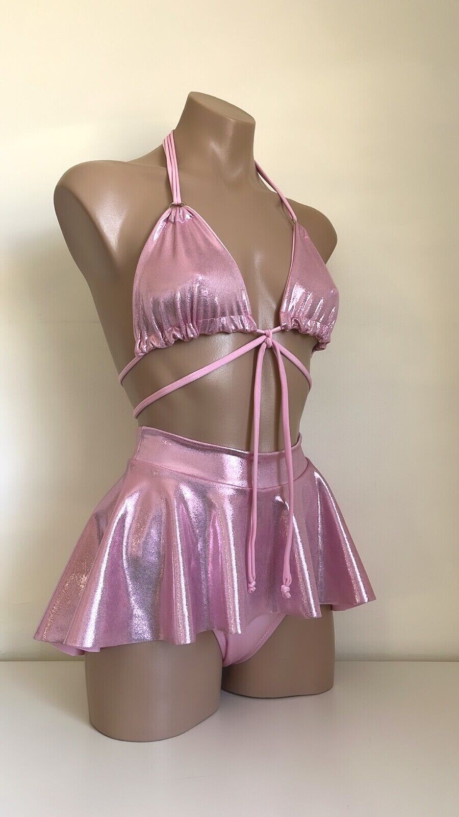 Schminke 🌼 dance wear poledance skirt with bottoms hologram set bikini top