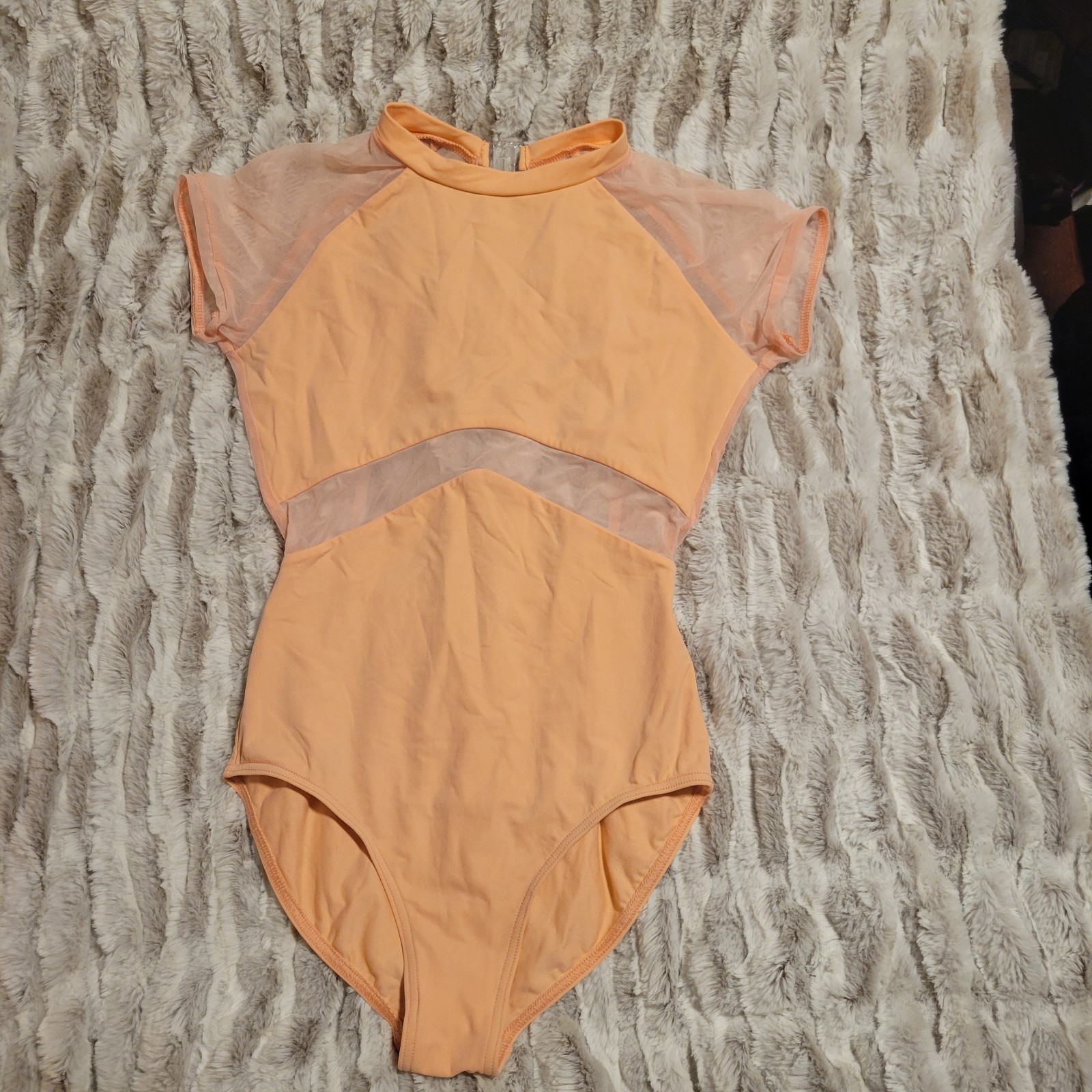 Nikolay Leotard Peach Leotard With Mesh Open Back Women’s Medium Rus 46
