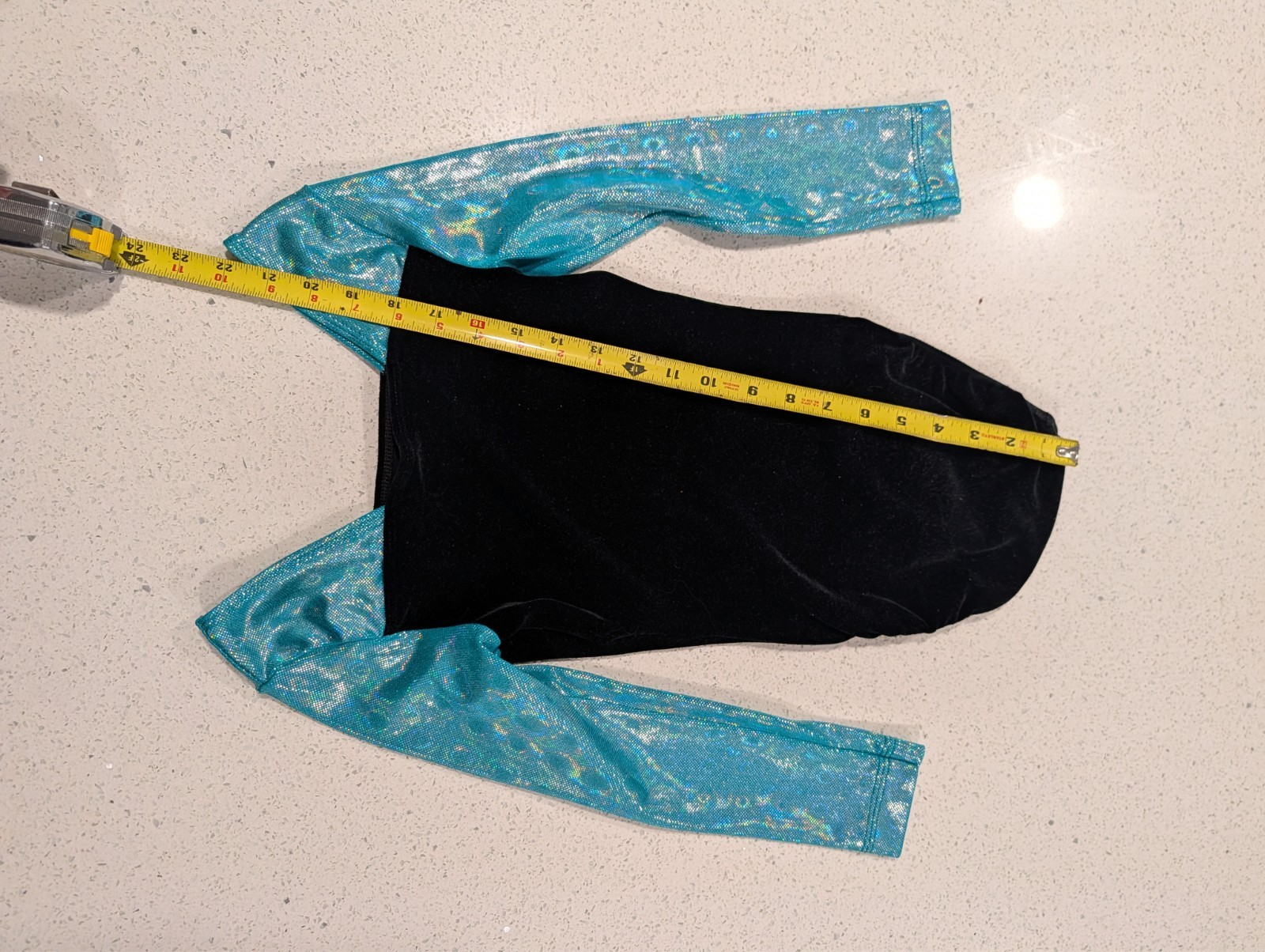 BEAUTIFUL GK Elite Extra Small Gymnastics Dance Long Sleeve Velour HOLOGRAPHIC