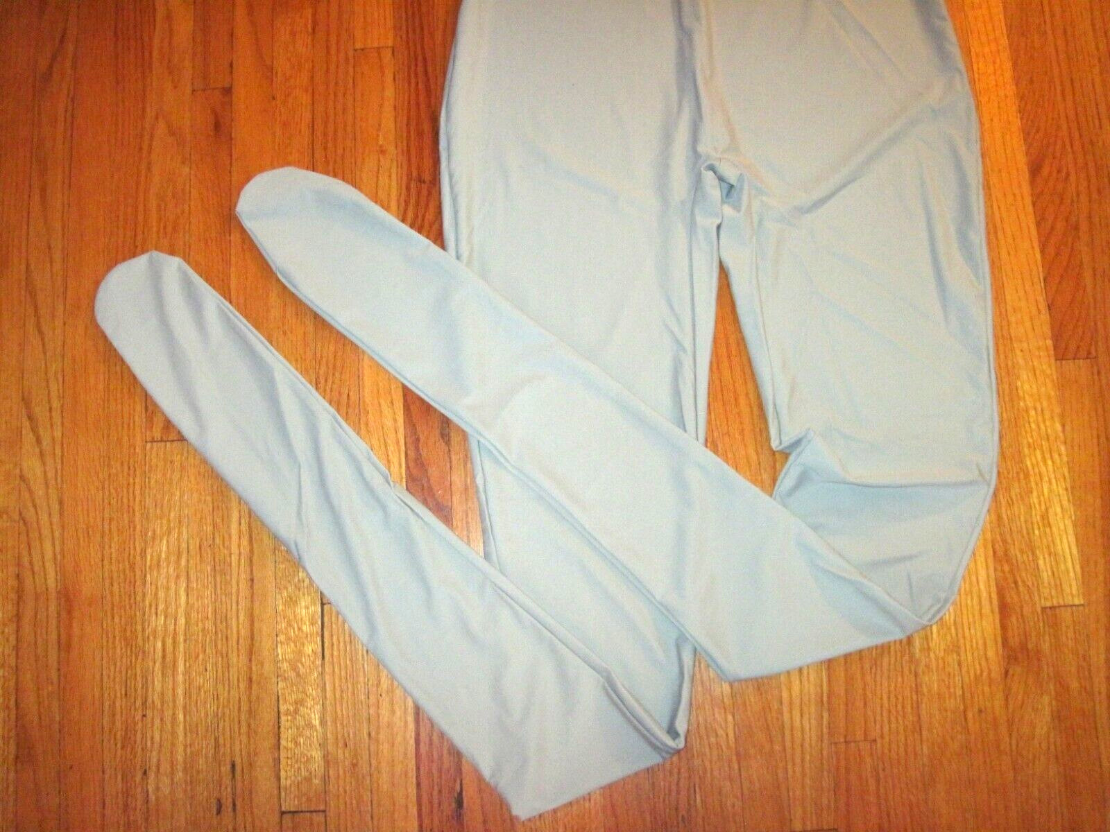 Plus Size Shiny Gray Long Sleeve T Neck Footed Unitard Jumpsuit Sz 2XL-16-18 New
