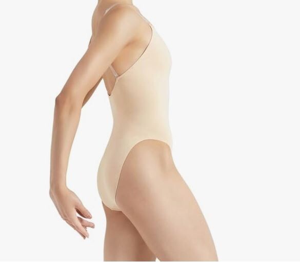 Capezio Women’s Camisole Leotard w/Clear Transition Straps Nude X-SMALL