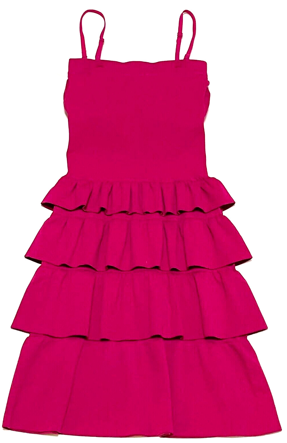 Motionwear Camisole Dress Ruffles Ribbed Stretch Deep Pink New Women Once Size
