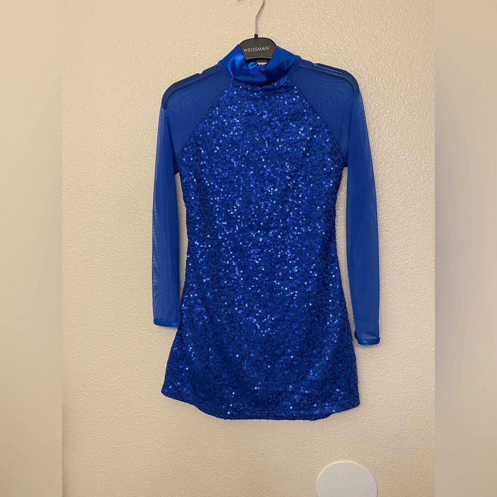 Balera Dance Size SA Costume Royal Blue Sequin SA (4/6) Shift Dress D9614 Small