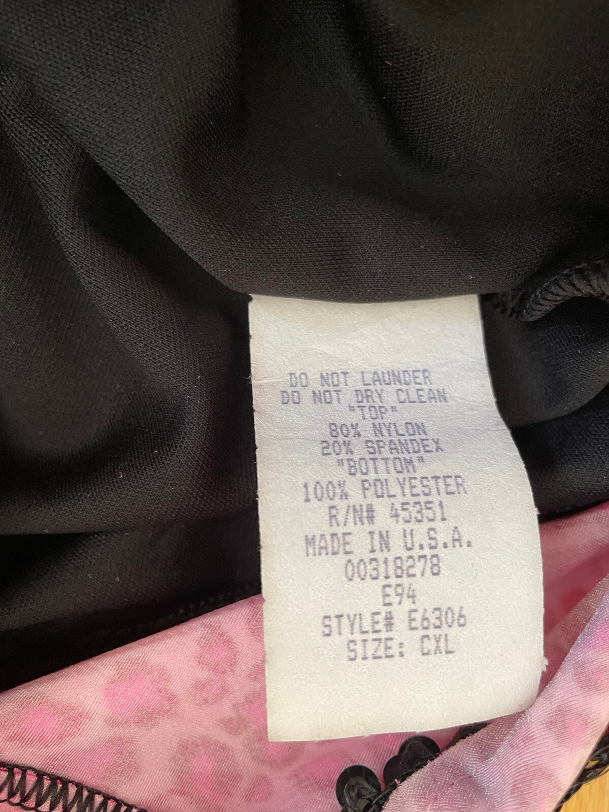VTG Curtain Call Costumes Child-XL Leopard Hot Pink & Black Unitard Performance