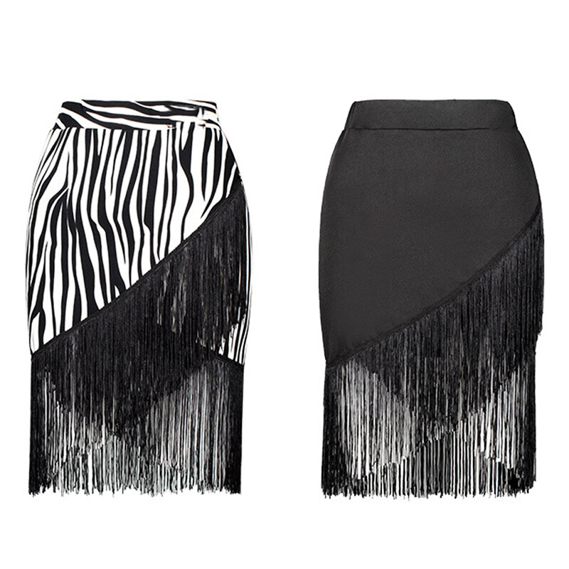 Women Fringe Tassel Skirt with Shorts Stretch Latin Salsa Ballroom Dancewear New