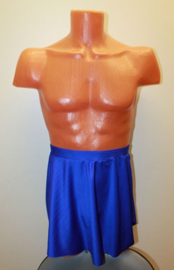 Straight Skirt with Side Slits 254-02 Unisex Royal Blue Spandex Size L