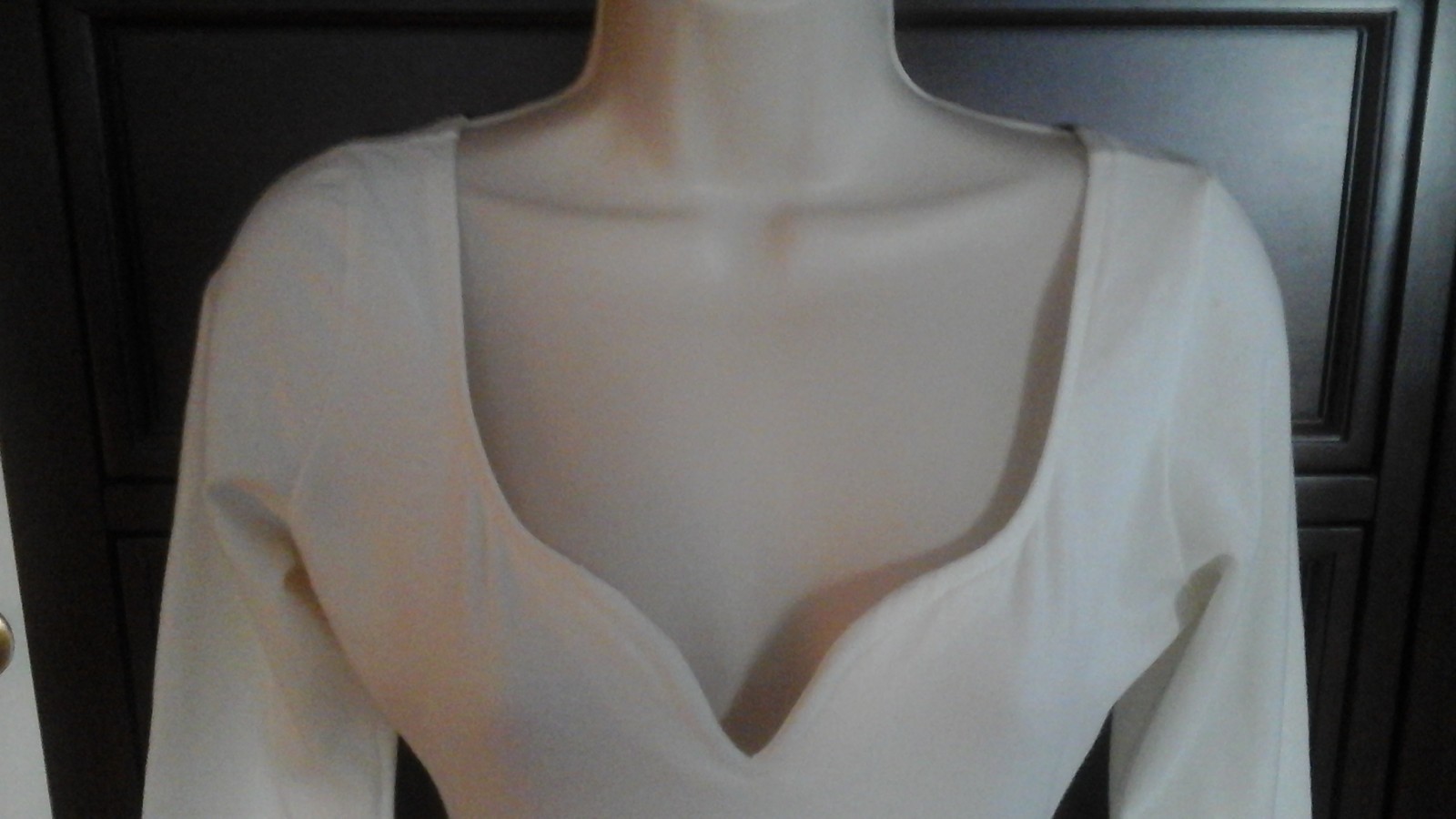 LADIES JACQUES MORET IVORY LONG SLEEVE BODY SUIT/BLOUSE/TOP/LEOTARD SIZE M