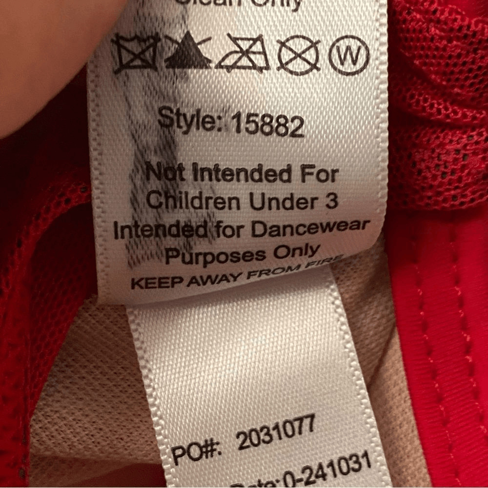 WEISSMAN Elite Dance Costume unitard mature faux leather red Debut 15882 SA
