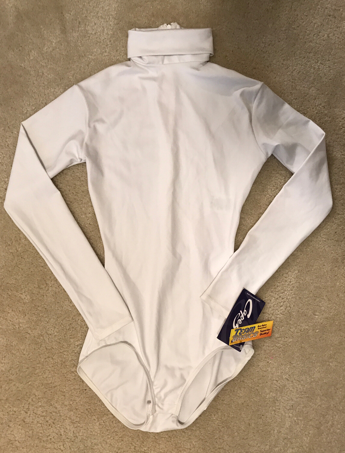 NWT! (Lot Of 2) Women’s Capezio Navy Blue/White Zip Up High Neck Leotards Sz S