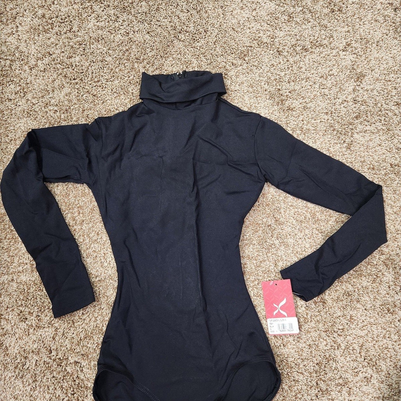 Capezio Turtleneck Long sleeve black Leotard sz small NWT MSRP $39