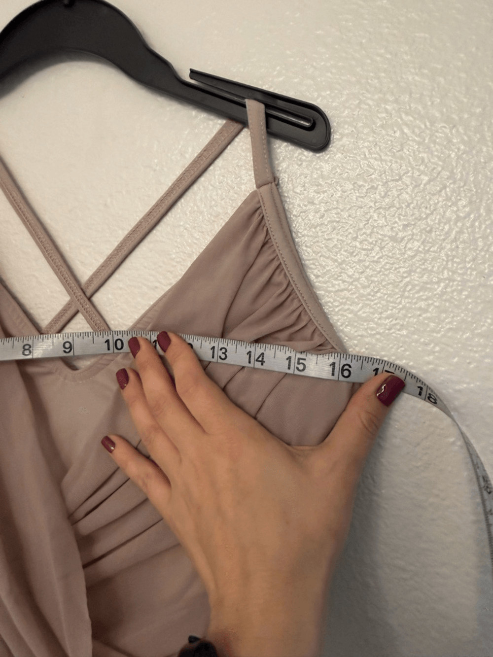Kelle dance lyrical costume tan blush drape mesh leotard LA-Large adult