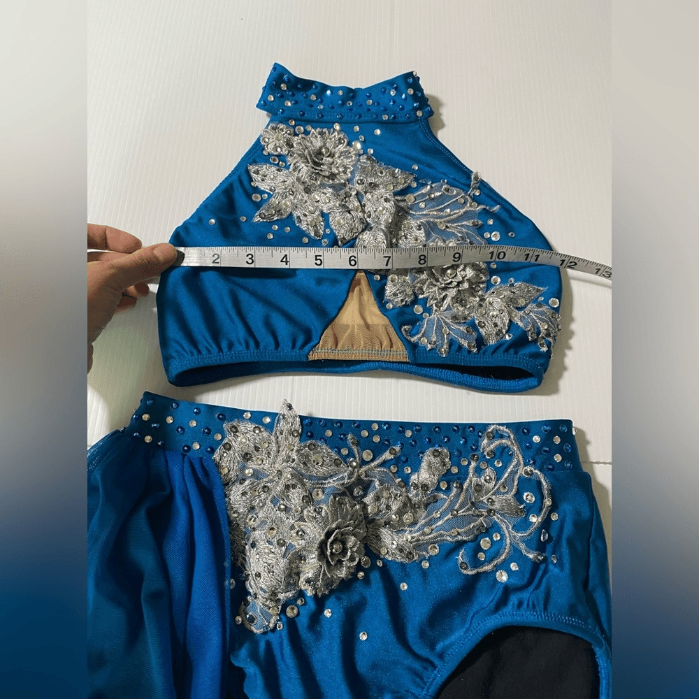Patrick J designs solo dance costume Celene custom 2 piece Lyrical blue SA MA
