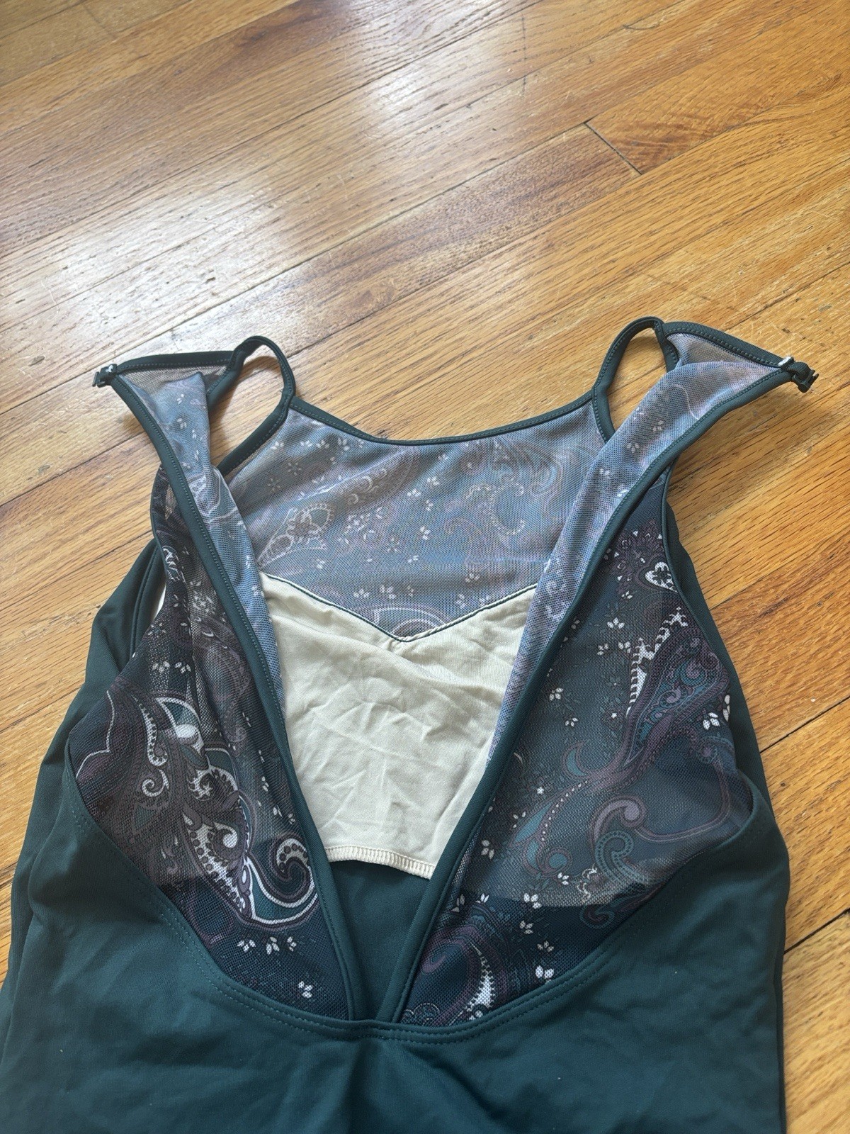 Mirella SZ M Patterned Mesh Sleeveless Leotard