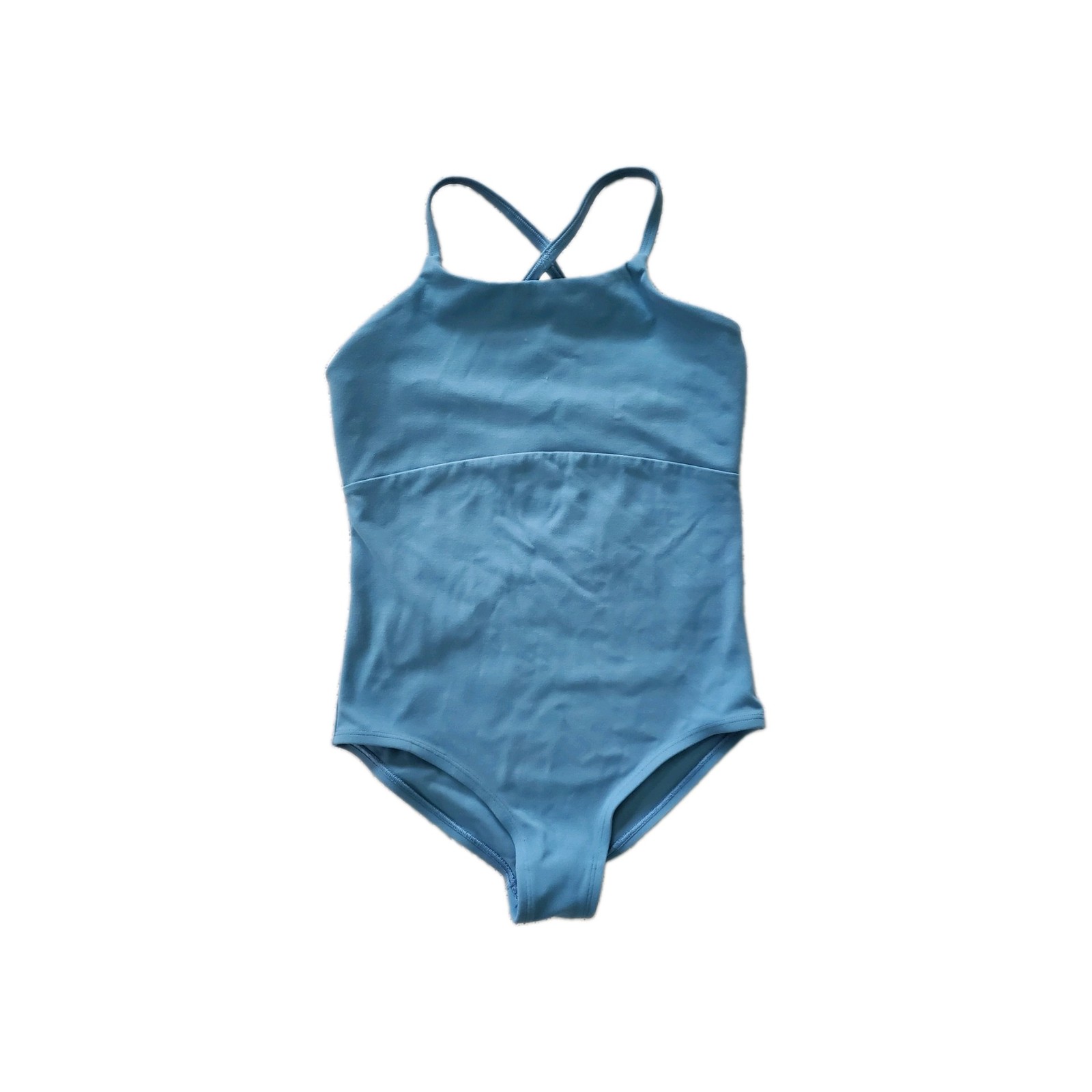 Athleta Girl Got Your Back Strappy Back Leotard, Blue Solid, M 8-10