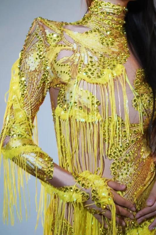Women Dance DressSexy Leotard Singer Dancer Stage Wear One Shoulder Bodysuit