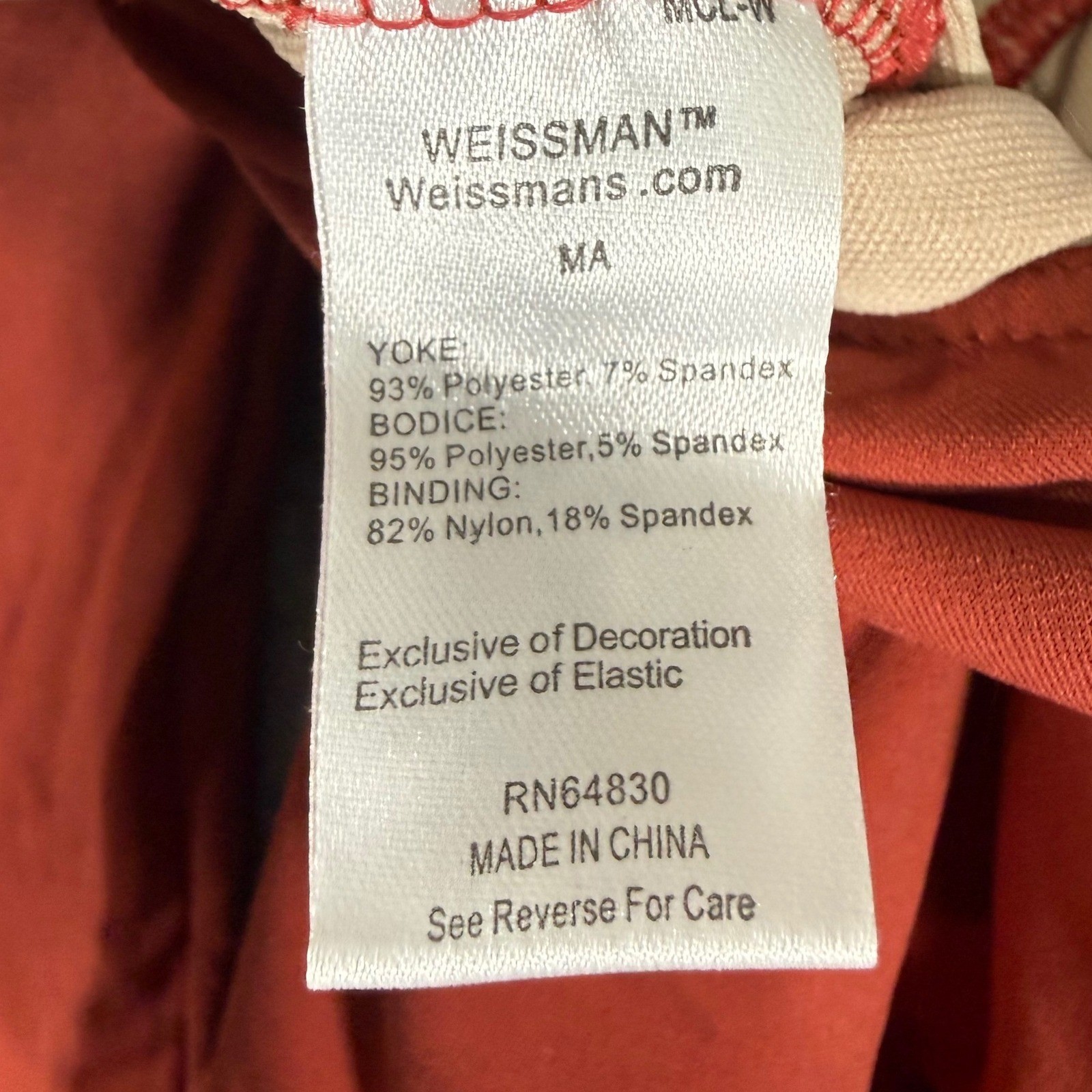 Weissman Leotard Womens Adult Medium Terracotta Long Sleeve Wrap Mesh Back 12555