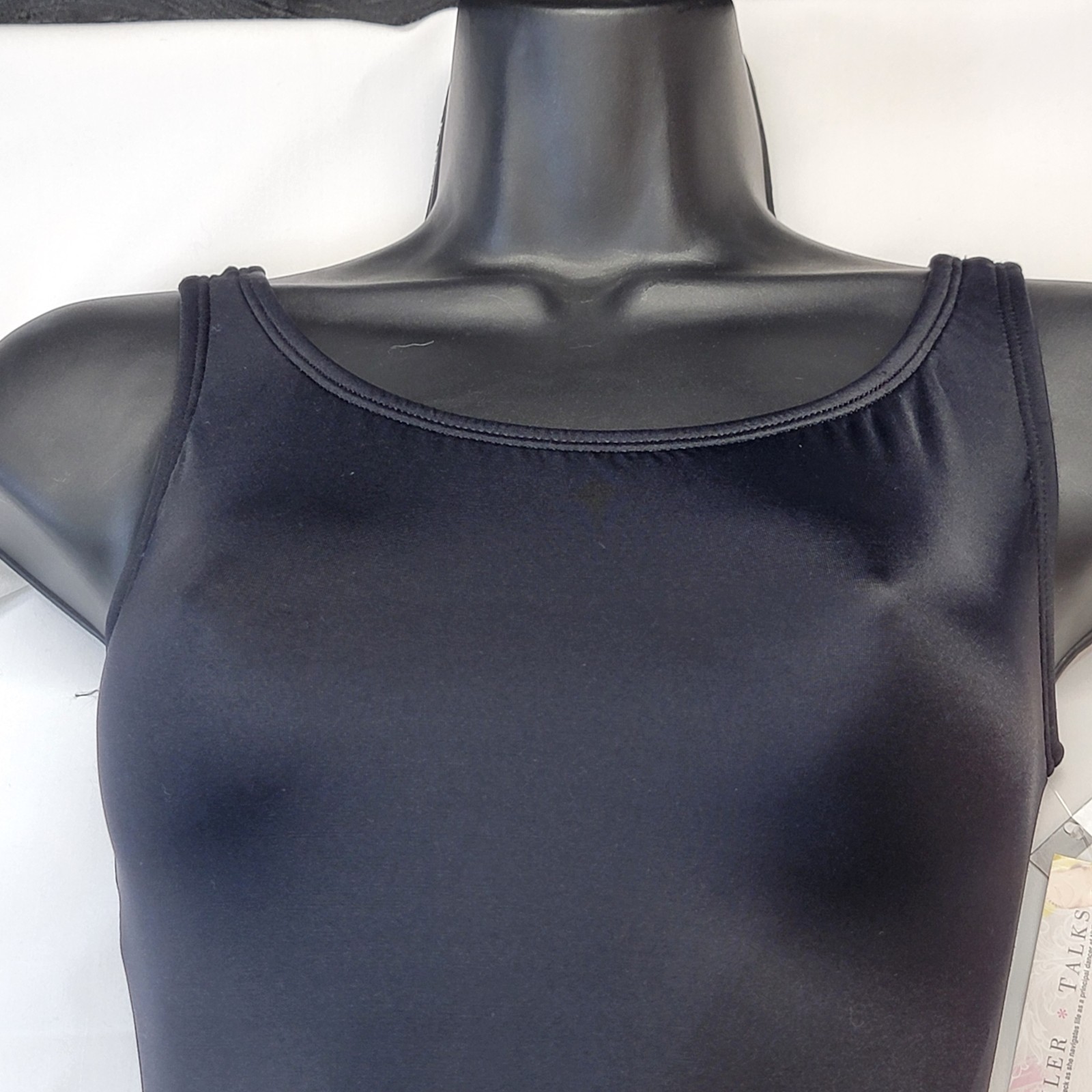 Body Wrappers Premier Collection Black Asymmetrical Leotard Scoop Neckline SZ SA
