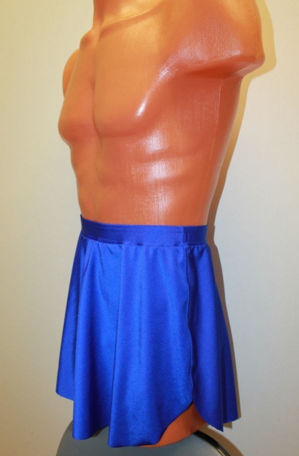 Straight Skirt with Side Slits 254-02 Unisex Royal Blue Spandex Size L