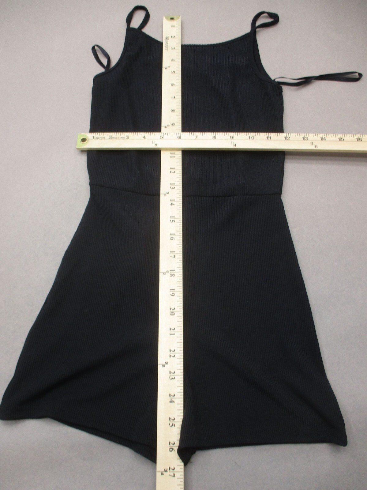 NWT Missguided Size 2 Womens Black Stretch Cami Ribbed Unitard Shorts Romper 224