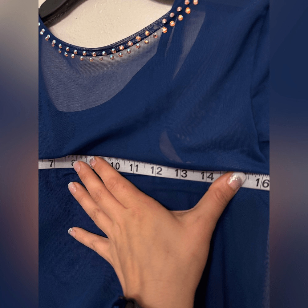 WEISSMAN Elite Dance Costume navy blue romper leotard jumper shirt MT11080 SA