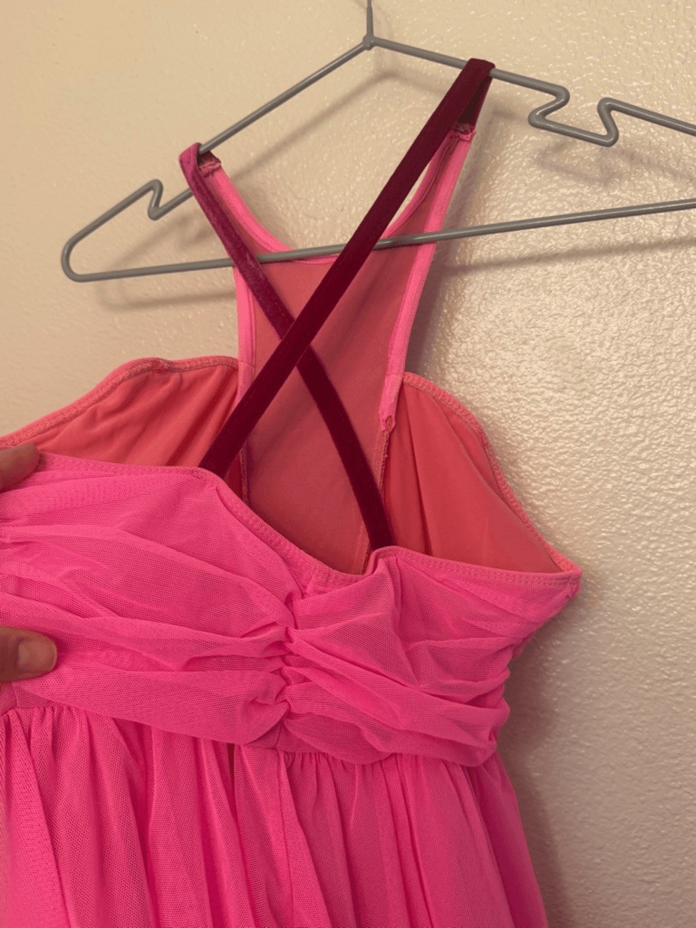 Art Stone Dance Costume hot pink mesh slip dress lyrical 0241 MA-Medium adult