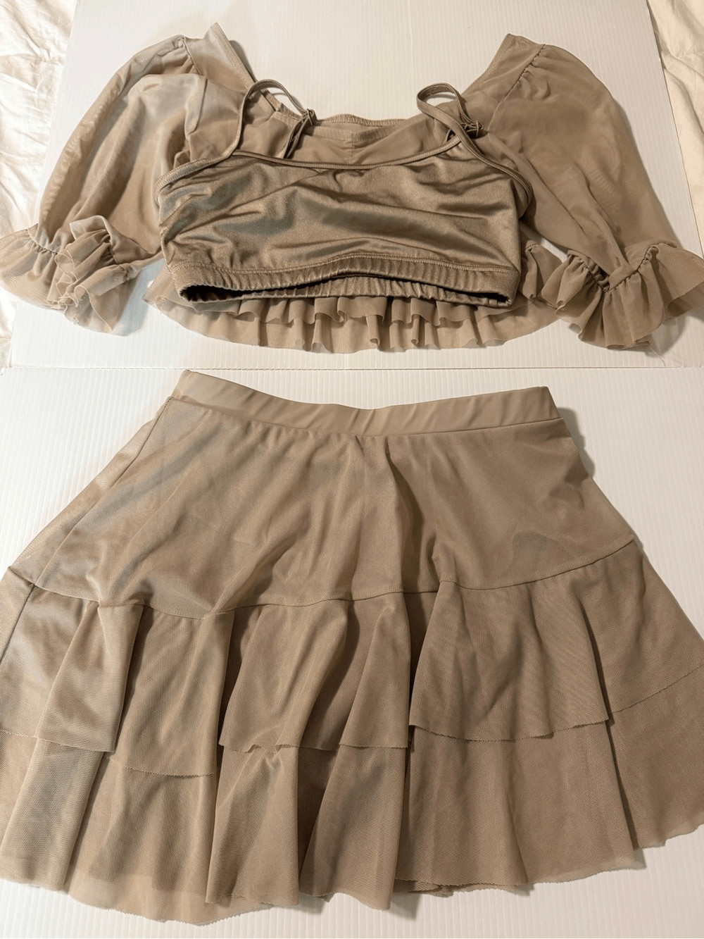 Weissman Balera dance tan nude illusion convention 2 piece 17134 17176 MA adult