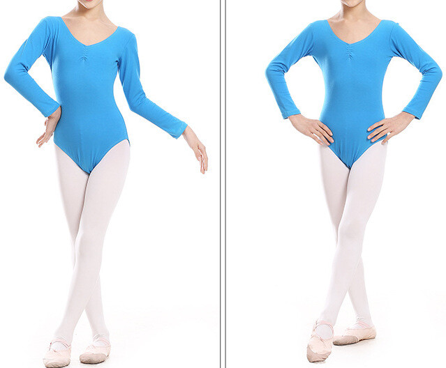 AU STOCK GIRL TO ADULTS COTTON LONG SLEEVE DANCE BALLET GYMNASTICS LEOTARD DA012