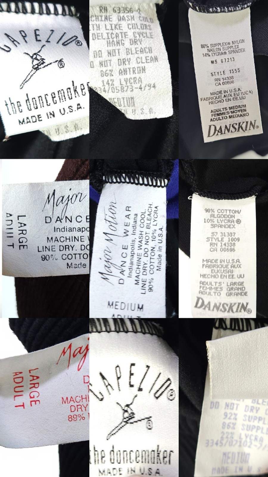Women’s Dancewear Lot Of 7 Leotards Unitards Pants Various Brands Sizes M/L