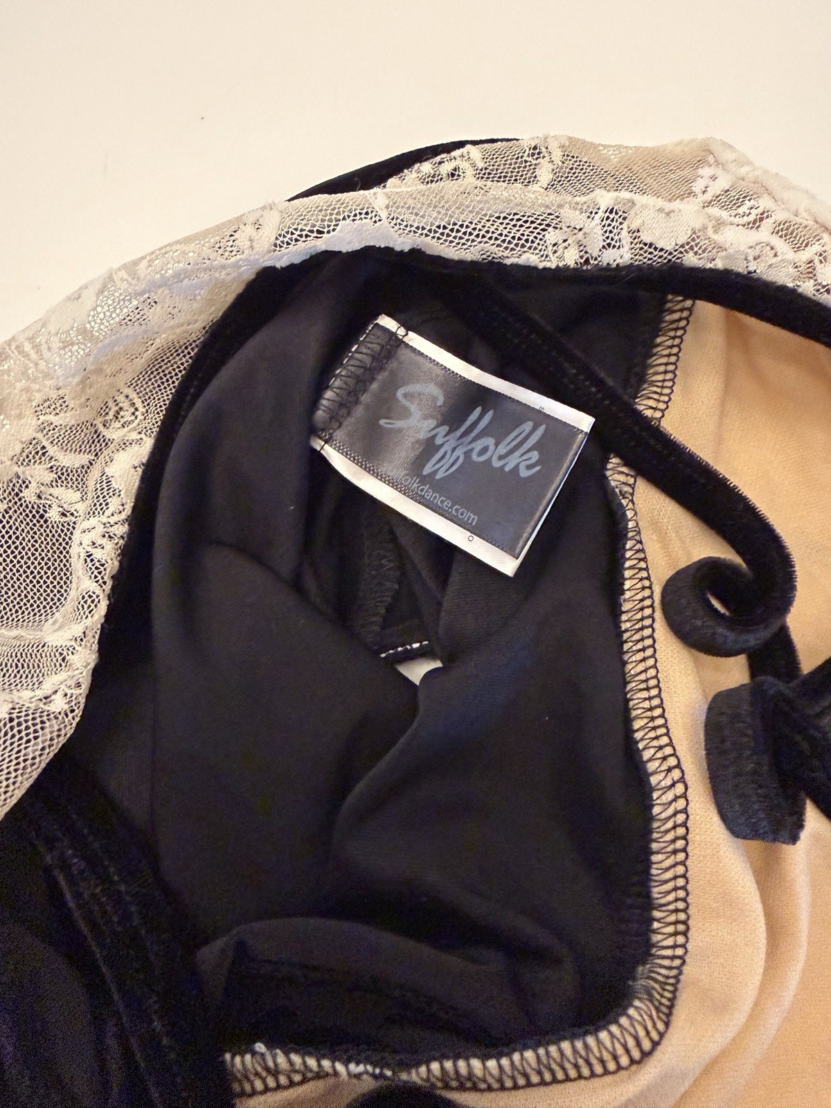 Suffolk Ballet Leotard Black White Lace Women’s Medium