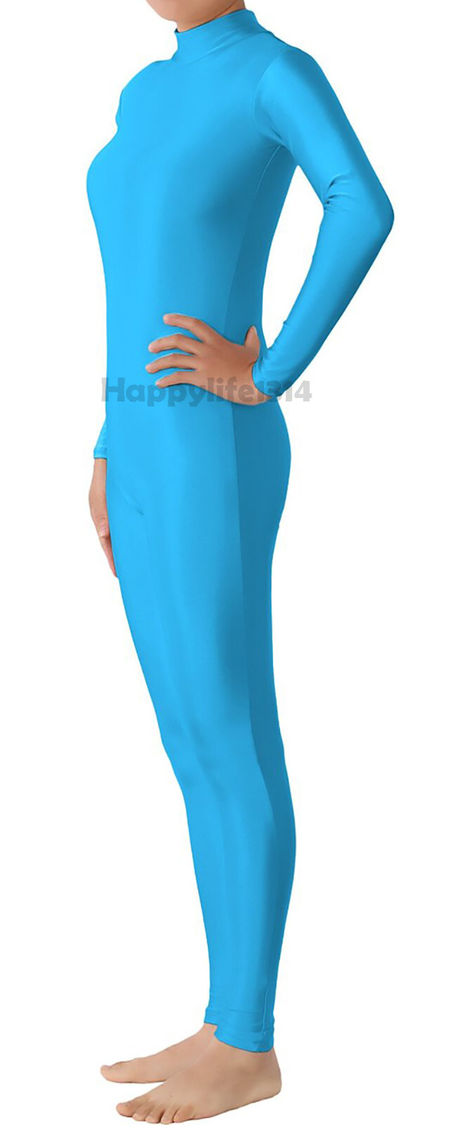 Kid Adult Unisex Spandex Zentai costume dancewear Unitard No Hood & Hands feets