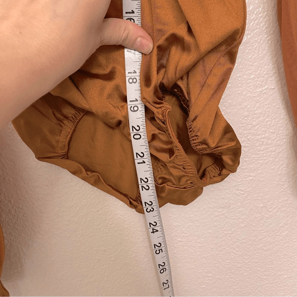 Kelle dance solo costume Orange bronze poet leotard 4235 LC-large child