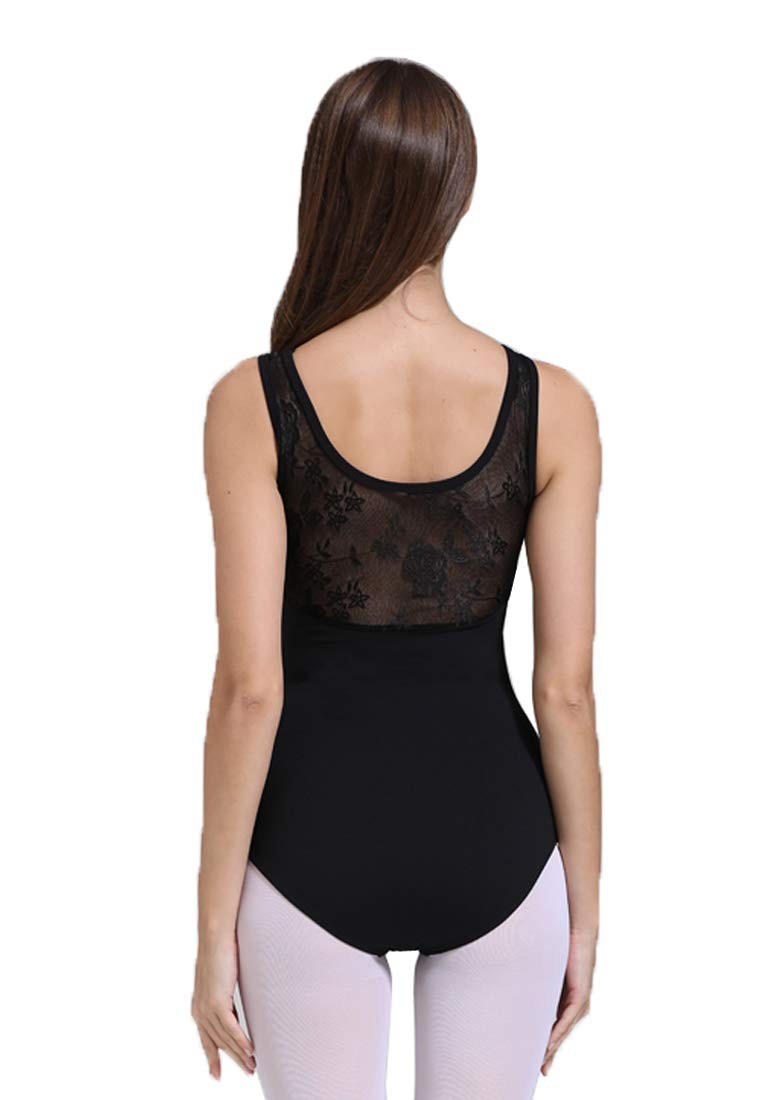 Womens Girls Lace Tank Leotard Ballet Dance Gymnastics Activewear