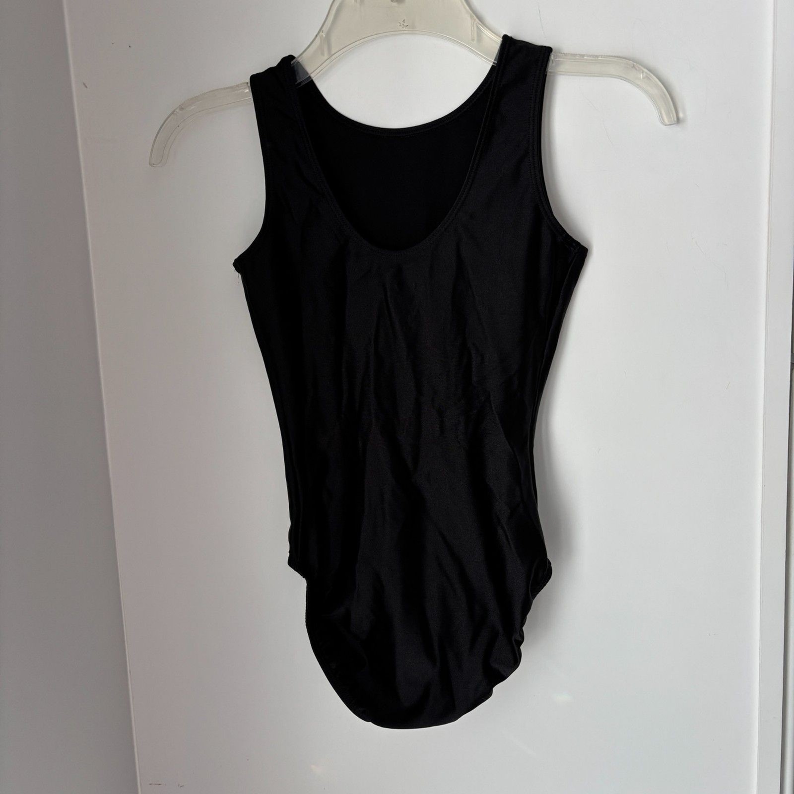 OZONE Gymnastics Athletic Leotard Size AS Black Silver Sequin I AM ENOUGH #1