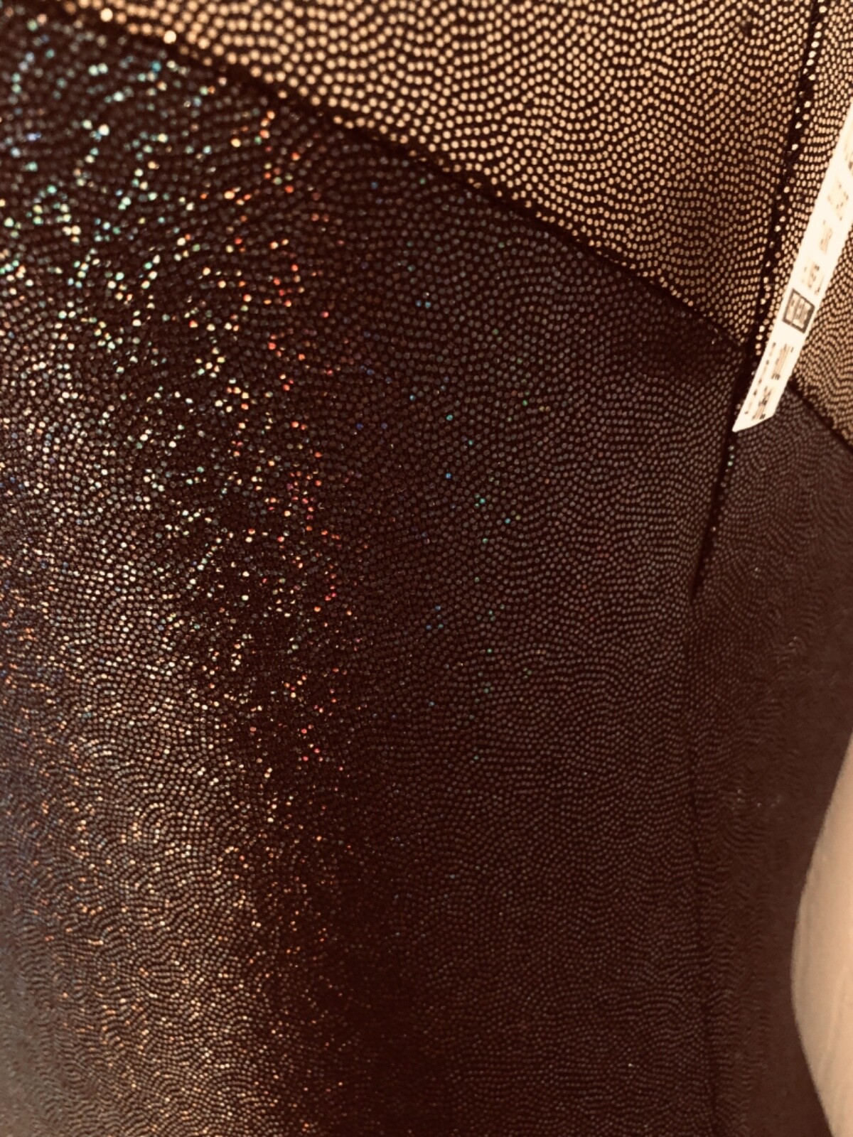 GK DANCE LADIES SMALL ASYM BLACK SPARKLE GOLD SILVER FOIL JAZZ LEOTARD Sz AS