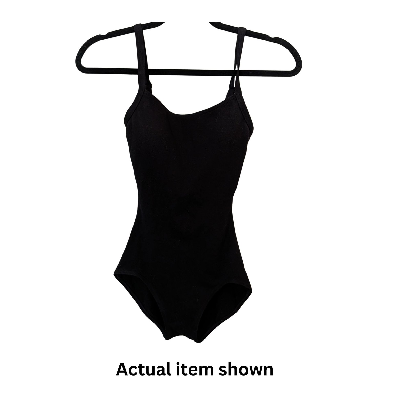 Capezio Womens XS Black Cami Leotard BraTek Built In Bra NWT CC110 Dancewear