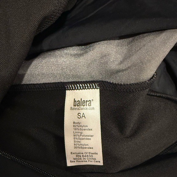 Weissman Balera Premium Metallic Zip Front Leotard NEW Size Adult Small Black