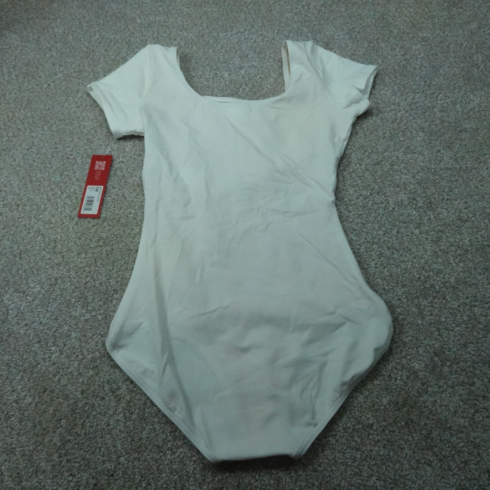 Capezio Leotard Womens Medium White Short Sleeve Ballet Dancewear