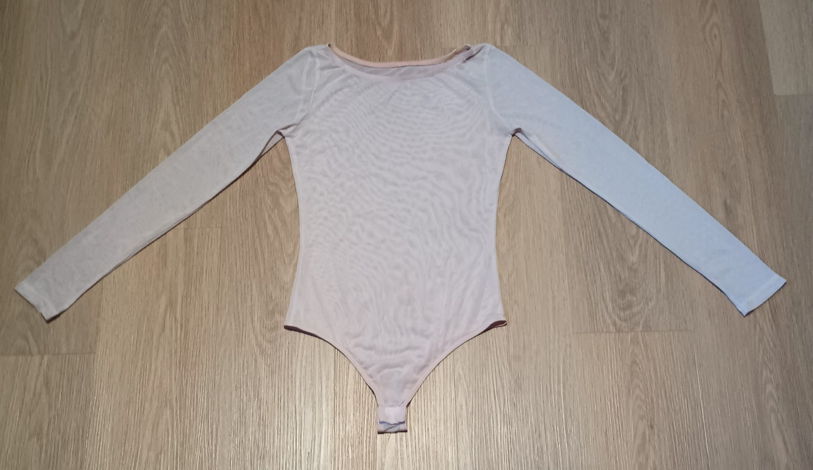 Vtg Sheer Stretch Mesh Beige Nude Ballet Dancewear Bodysuit Leotard XS