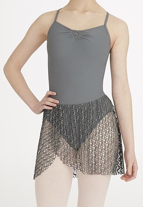 Capezio Camisole Dress Jacquard Skirt Leotard Bodysuit 10188 Gray New Nwt Women
