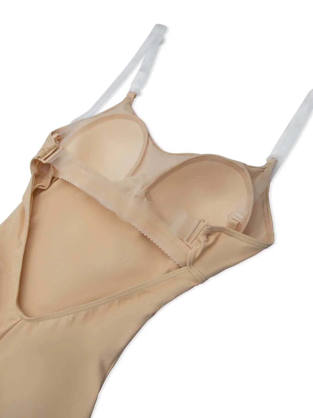 Clear Strap Dance Leotard SA MA LA Costume Body Liner Skintone 60 Tan Brown New