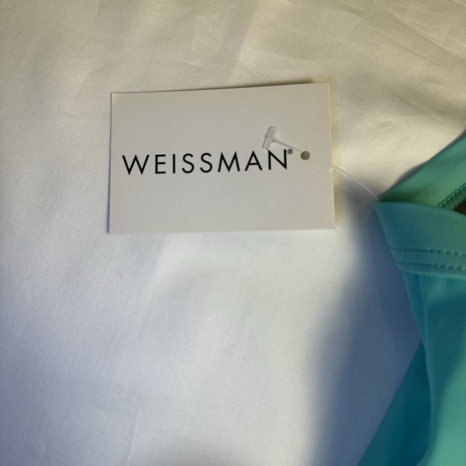 Weissman NWT Aqua Wide Camisole Strappy Ballet Dance Leotard SA 14538